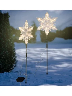 Lampy ogrodowe LED (2 szt.) w kolorze ciepłej bieli - wys. 66 cm
