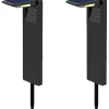 Lampy solarne LED (2 szt.) "Ostry" w kolorze czarnym na trzonku - wys. 41 cm