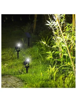 Lampy solarne LED (2 szt.) "Roundy" w kolorze czarnym na trzonku - wys. 27 cm