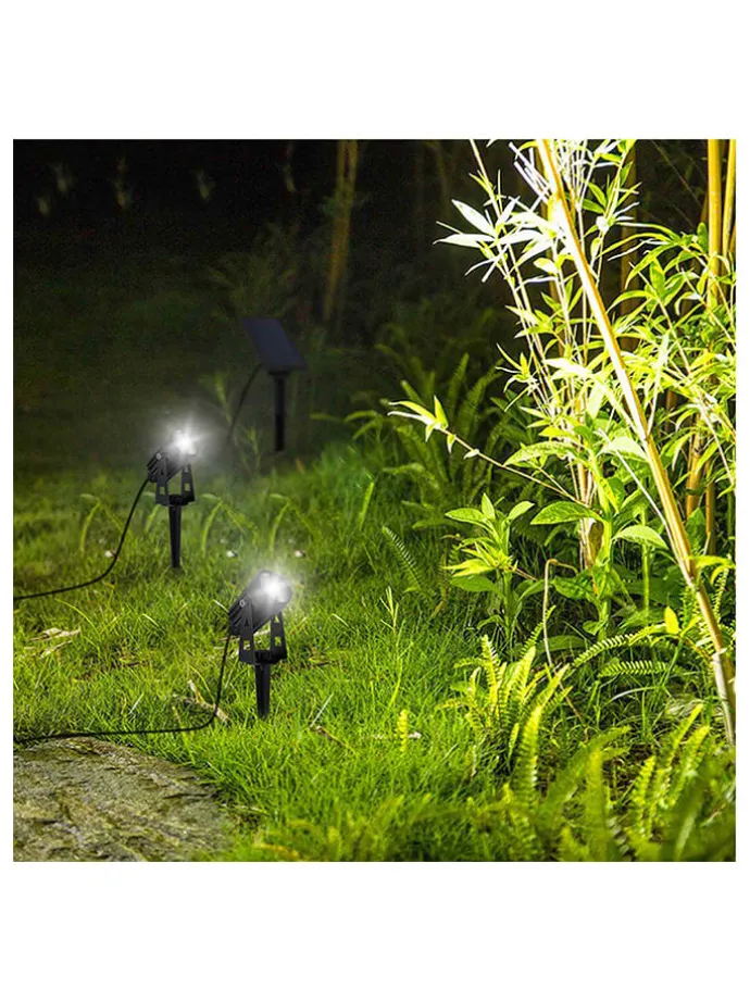 Lampy solarne LED (2 szt.) "Roundy" w kolorze czarnym na trzonku - wys. 27 cm