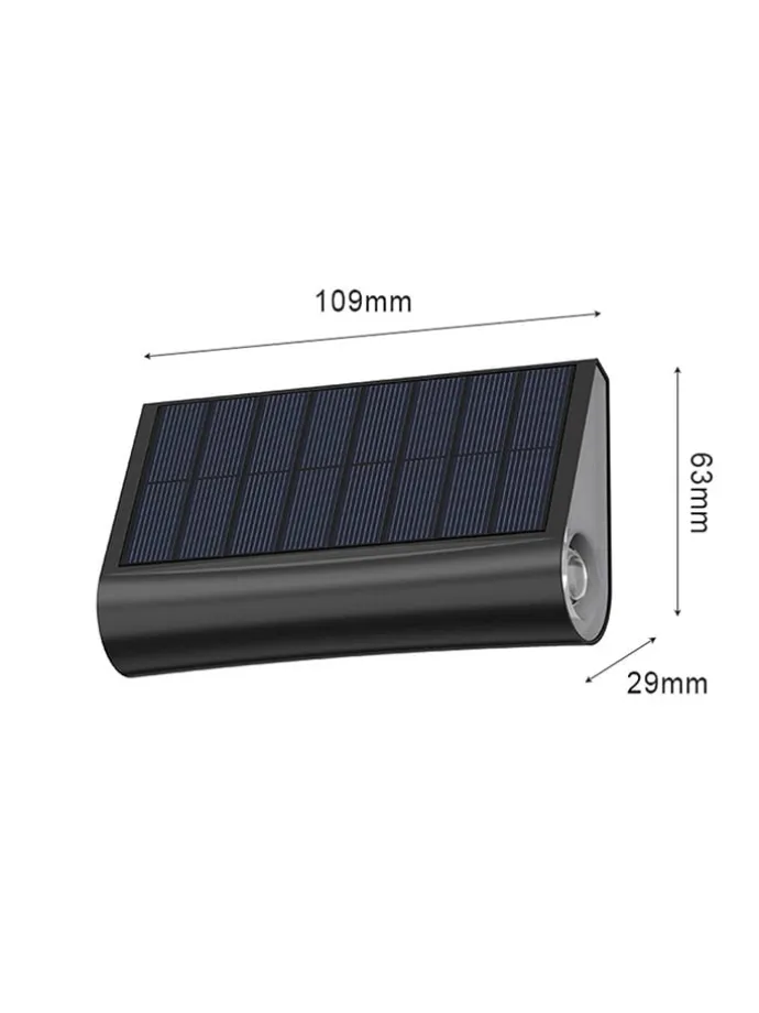 Lampy solarne LED (4 szt.) w kolorze czarnym - 10,9 x 6,3 cm