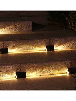Lampy solarne LED (4 szt.) w kolorze czarnym - 10,9 x 6,3 cm