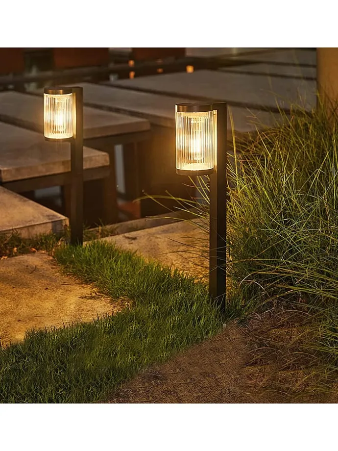 Lampy zewnętrzne LED (2 szt.) "Beamlit" w kolorze czarnym - 7,8 x 57,9 x 11 cm