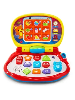 Laptop odkrywcy w kolorze czerwonym ze wzorem - 12 m+