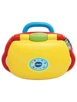 Laptop odkrywcy w kolorze czerwonym ze wzorem - 12 m+