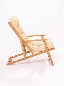 Leżak ogrodowy w kolorze jasnobrązowym - 66 x 110 x 48 cm