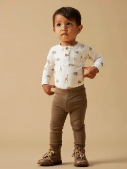 Legginsy "Gayo" w kolorze brązowym