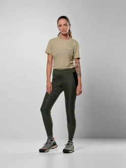 Legginsy trekkingowe "Puez Hemp" w kolorze khaki