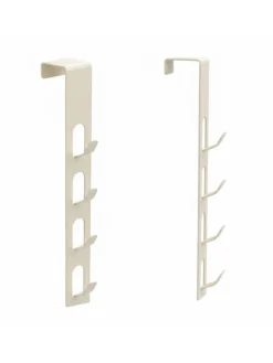 Listwa w kolorze kremowym z haczykami na drzwi - 4,5 x 25 x 4,5 cm