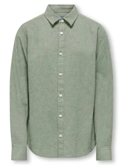 Lniana koszula "Aiden" w kolorze khaki