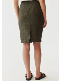 Lniana spódnica w kolorze khaki