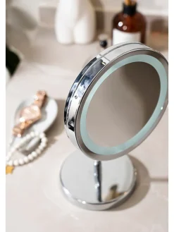 Lustro łazienkowe LED "AD 2159" w kolorze srebrnym - Ø 15 cm