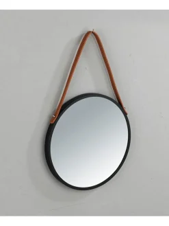 Lustro ścienne "Borrone" w kolorze czarnym - Ø 40 cm