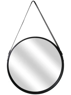 Lustro ścienne w kolorze czarnym - Ø 50 cm