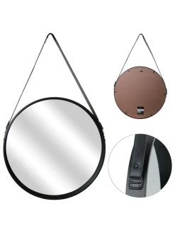Lustro ścienne w kolorze czarnym - Ø 50 cm