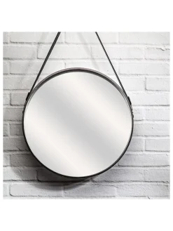 Lustro ścienne w kolorze czarnym - Ø 50 cm