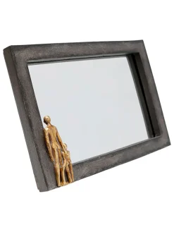 Lustro stołowe "Father and Son" w kolorze czarno-złotym - 20 x 13 cm