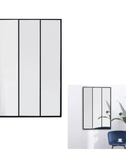 Lustro w kolorze czarnym - 75 x 115 cm