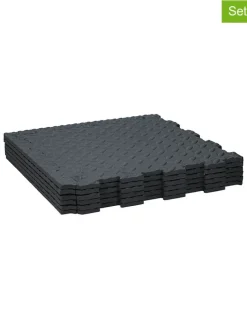 Maty ochronne (6 szt.) w kolorze czarnym do podłóg - 40 x 40 cm