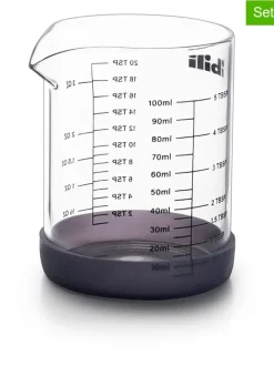 Mini kubki (2 szt.) w kolorze czarnym z miarką - 100 ml