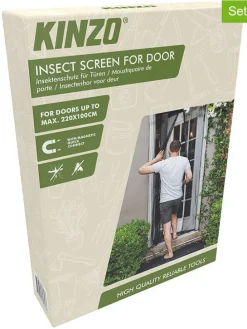 Moskitiery drzwiowe (2 szt.) w kolorze czarnym - 220 x 100 cm