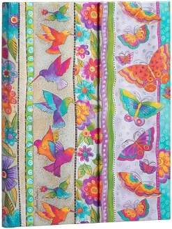 Notatnik "Hummingbirds and Butterflies" ze wzorem w linie - 18 x 23 cm