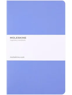 Notatniki (3 szt.) w kolorze niebieskim w linię - 13 x 21 cm