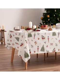 Obrus "Christmas Nutcracker" w kolorze biało-zielonym