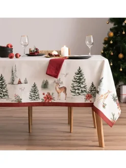 Obrus "Christmas Snowball" w kolorze biało-zielonym
