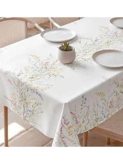 Obrus "Floral And Tropical Briana" w kolorze biało-fioletowo-żółtym