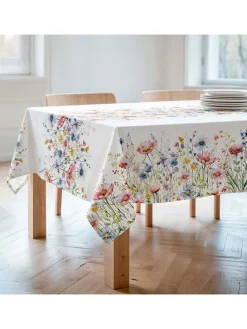 Obrus "Floral And Tropical Daina" w kolorze biało-jasnoróżowo-niebieskim