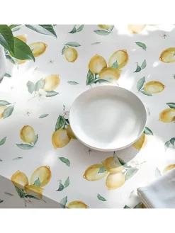 Obrus "Floral And Tropical Helios" w kolorze biało-zielono-żółtym