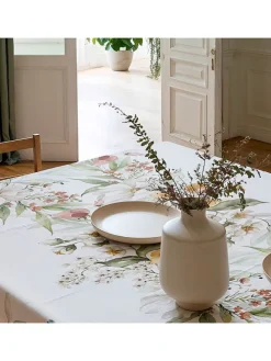 Obrus "Floral And Tropical Maddy" w kolorze biało-jasnoróżowo-zielonym