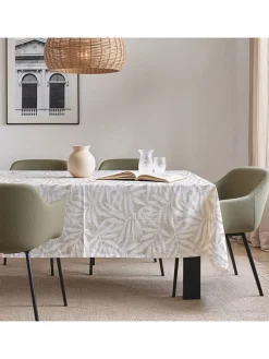 Obrus "Floral And Tropical Tesa" w kolorze beżowo-białym