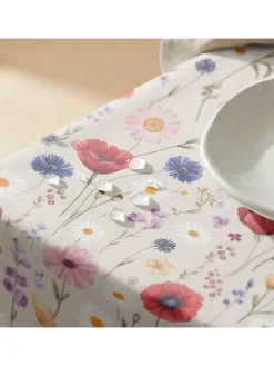 Obrus "Floral Jalia" w kolorze biało-różowo-niebieskim