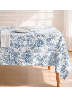Obrus "Floral Porto" w kolorze biało-niebieskim
