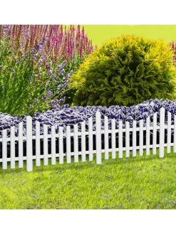 Obrzeża rabatowe (10 szt.) w kolorze białym - 60 x 32,5 cm