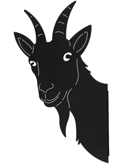 Ogrodowa dekoracja ścienna "Goat" w kolorze czarnym - 20 x 35 x 3 cm