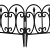 Ogrodzenia rabat (4 szt.) w kolorze czarnym - 60,5 x 32,5 cm