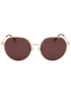 Okulary przeciwsłoneczne unisex w kolorze złoto-brązowym
