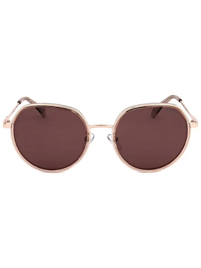 Okulary przeciwsłoneczne unisex w kolorze złoto-brązowym