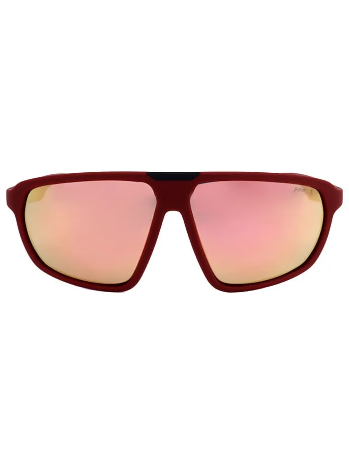 Okulary przeciwsłoneczne unisex w kolorze bordowo-pomarańczowym
