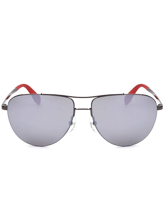 Okulary przeciwsłoneczne unisex w kolorze srebrno-błękitnym