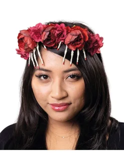 Opaska "La Catrina" w kolorze biało-czerwonym
