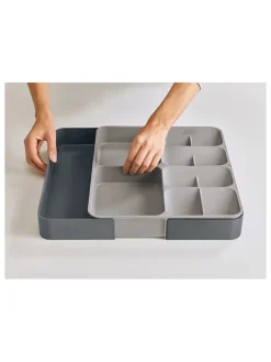 Organizer "Drawer Store" w kolorze szarym na sztućce - 39,5 x 5,5 x 21,5 cm