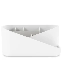 Organizer "Glam" w kolorze biało-szarym na kosmetyki - 27 x 13 x 17 cm