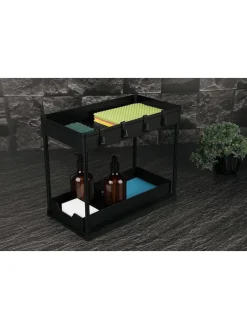 Organizer kuchenny w kolorze czarnym - 40 x 33,5 x 22 cm