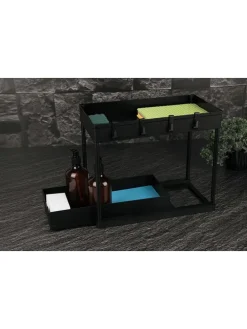 Organizer kuchenny w kolorze czarnym - 40 x 33,5 x 22 cm