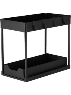Organizer kuchenny w kolorze czarnym - 40 x 33,5 x 22 cm