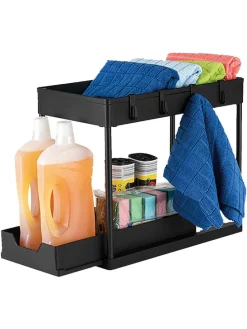 Organizer kuchenny w kolorze czarnym - 40 x 33,5 x 22 cm